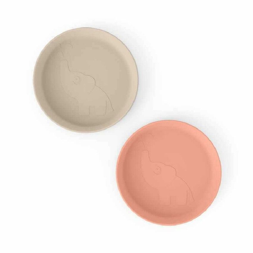 PACK VAISSELLE KIDDISH PLATE 2-PACK ELPHEE SAND/CORAL - Ecru