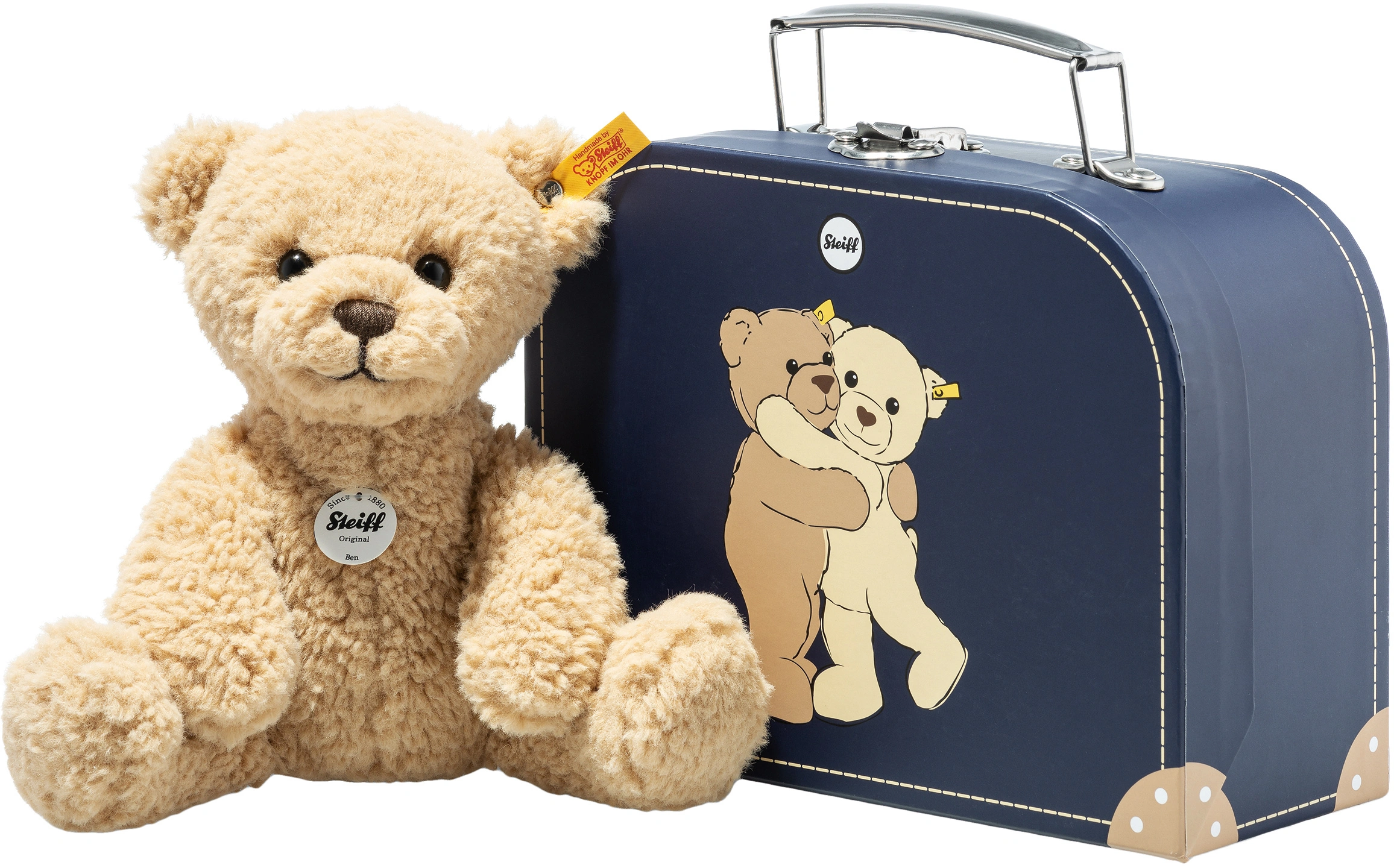 Teddybär BEN (21cm) im Koffer in hellbraun