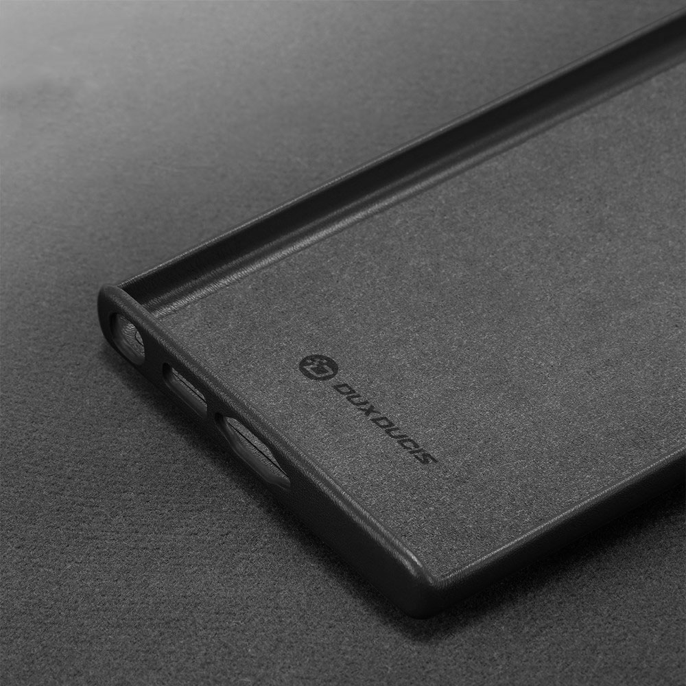 Samsung Galaxy S23 Ultra 5G Hardcase Leder Optik Hülle Back Case - Schwarz