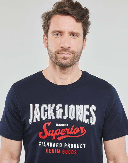 Jack & Jones - JJELOGO TEE SS O-NECK - Marine