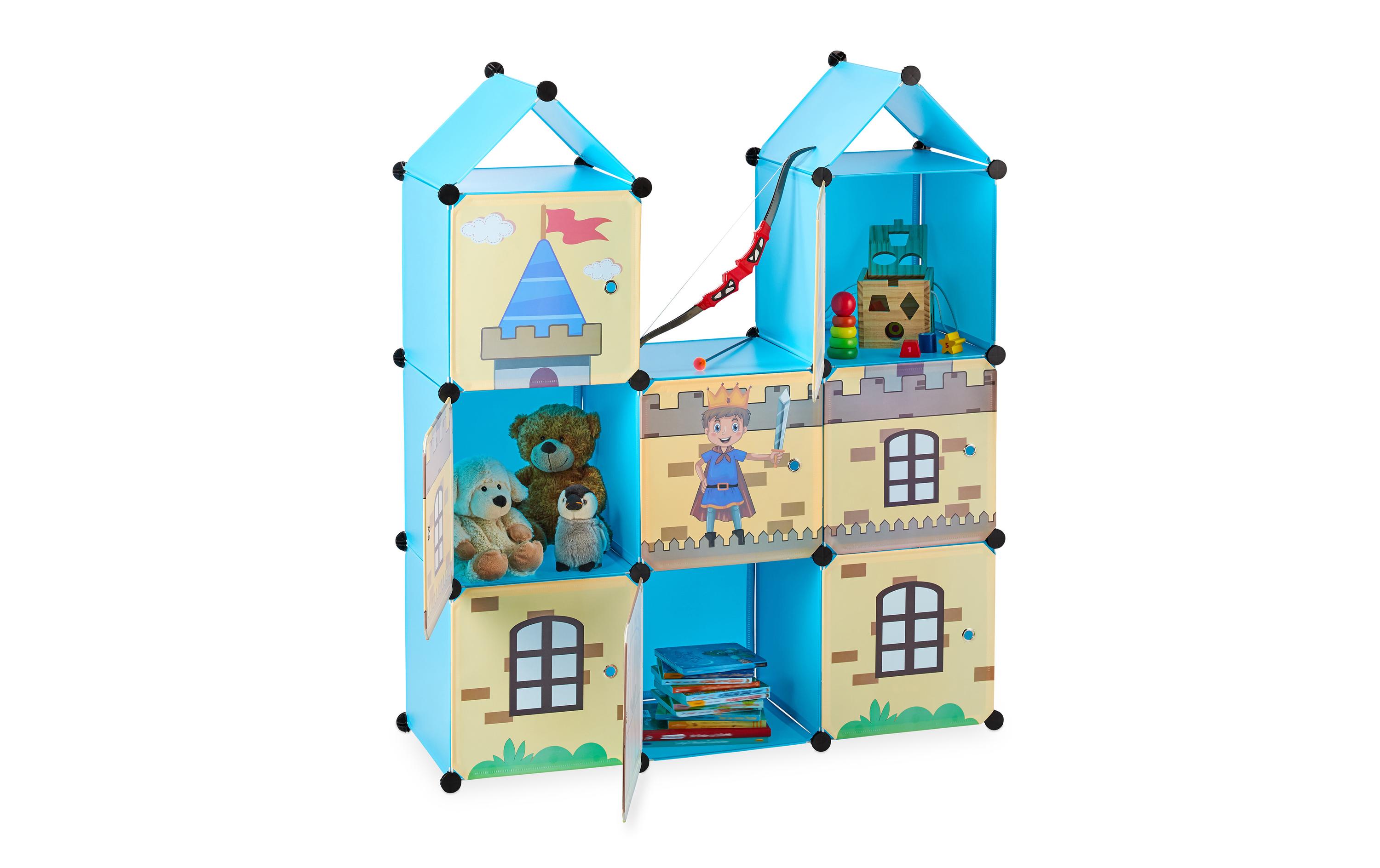 Steckregal Kinderzimmer als RitterburgBunter Steckschrank fürs Kinderzimmer