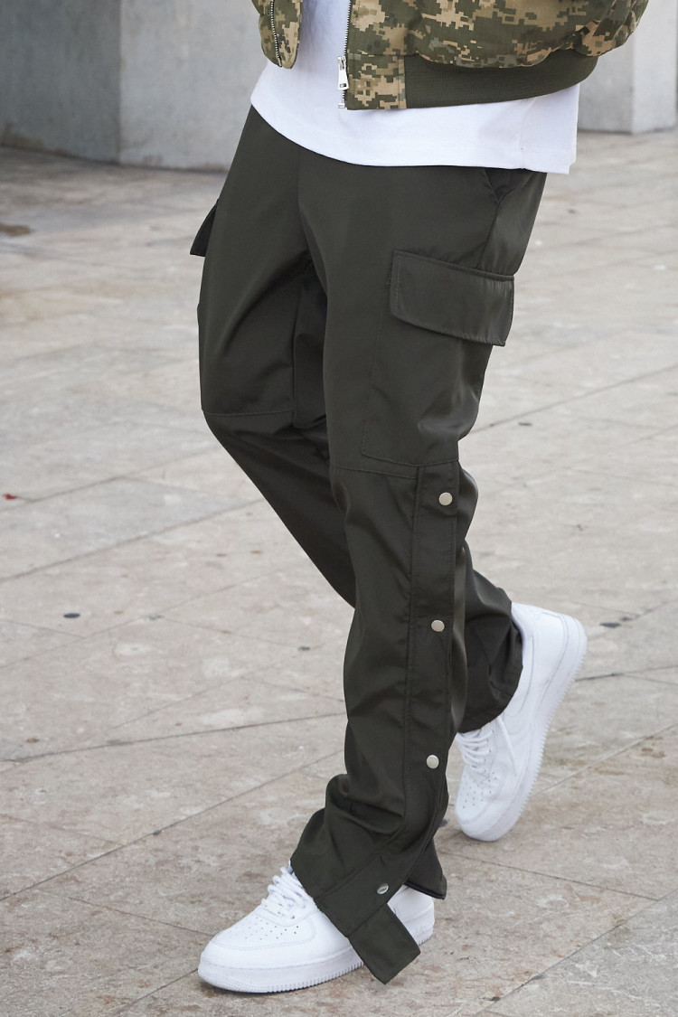 Jogger pant cargo kaki à boutons