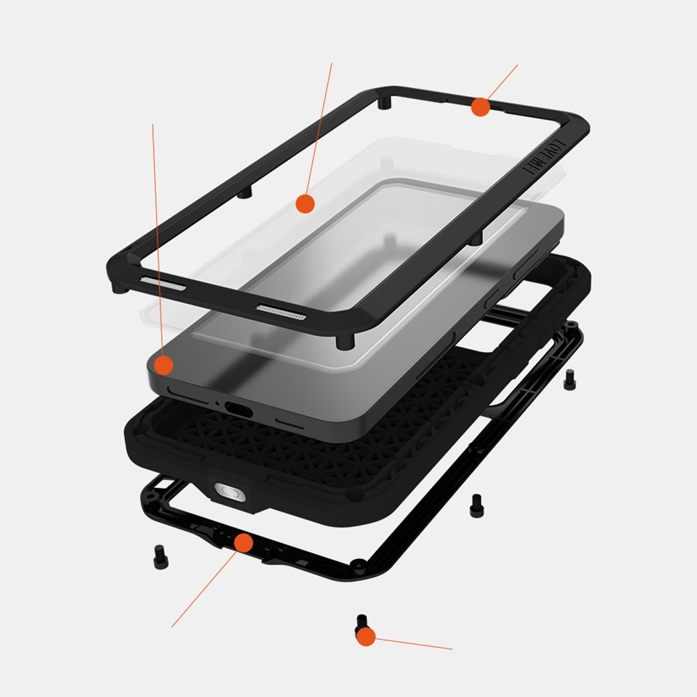 Samsung Galaxy S24 Silikon Metall Outdoor Case   Panzerfolie - Schwarz