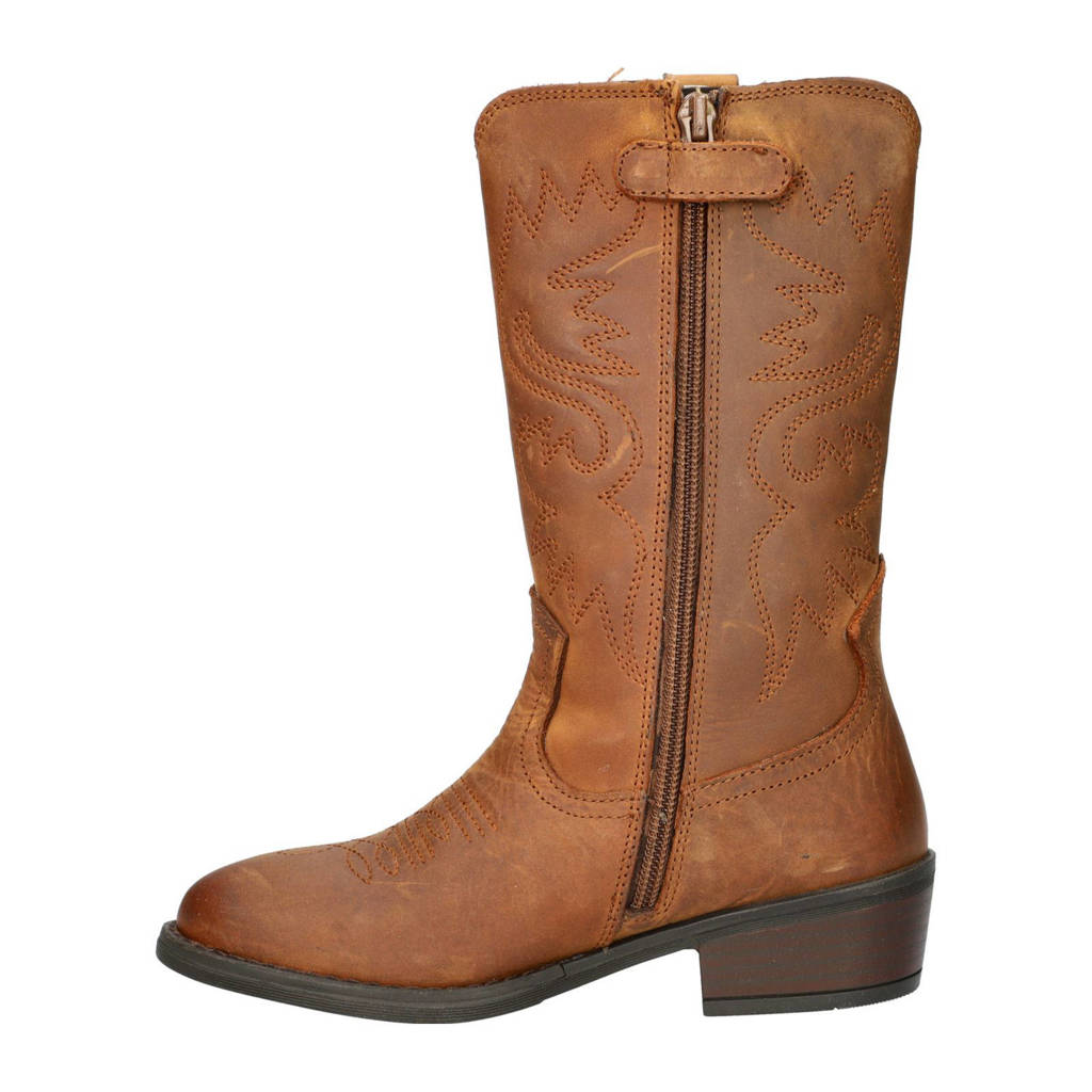 Nelson Kids leren cowboylaarzen cognac