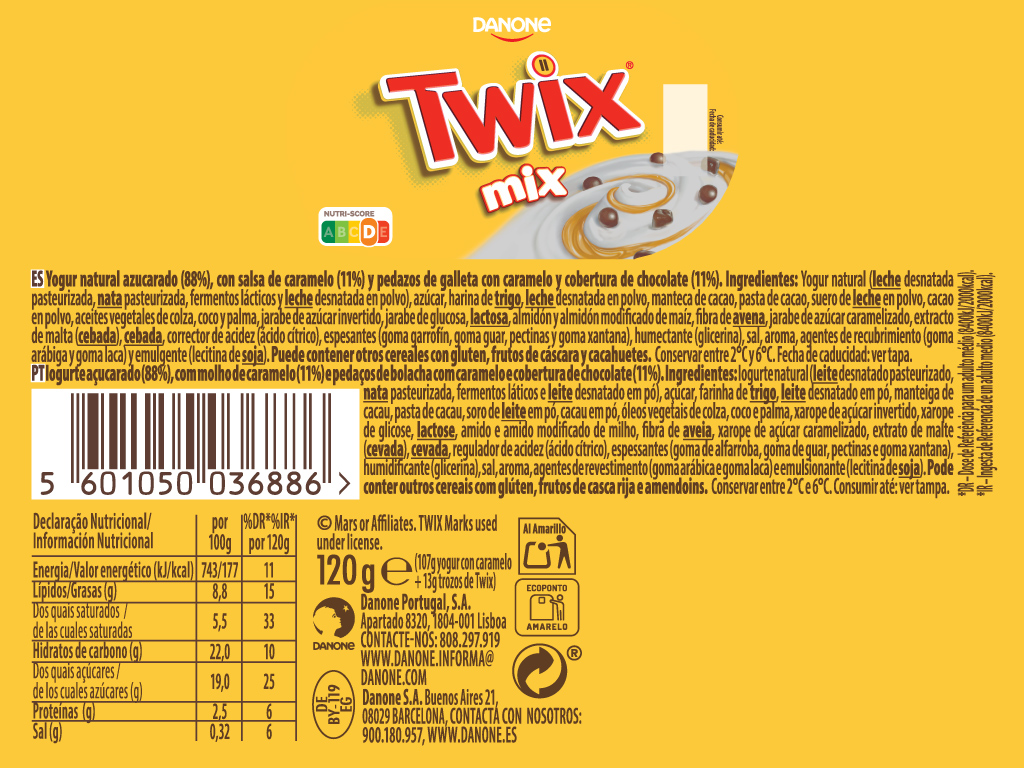 IOGURTE DANONE TWIX 120G