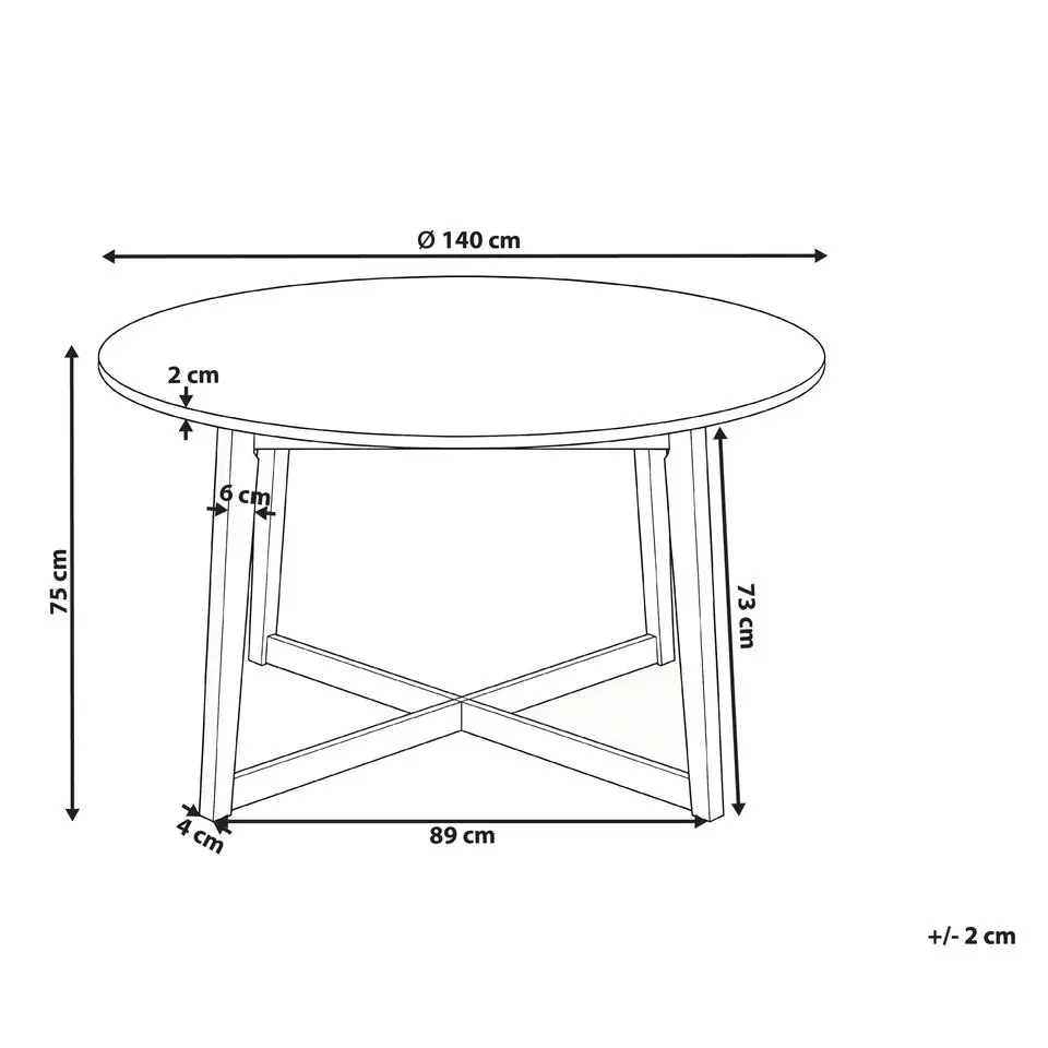 WAIPORI- Eettafel - Lichte houtkleur - 140 cm - MDF