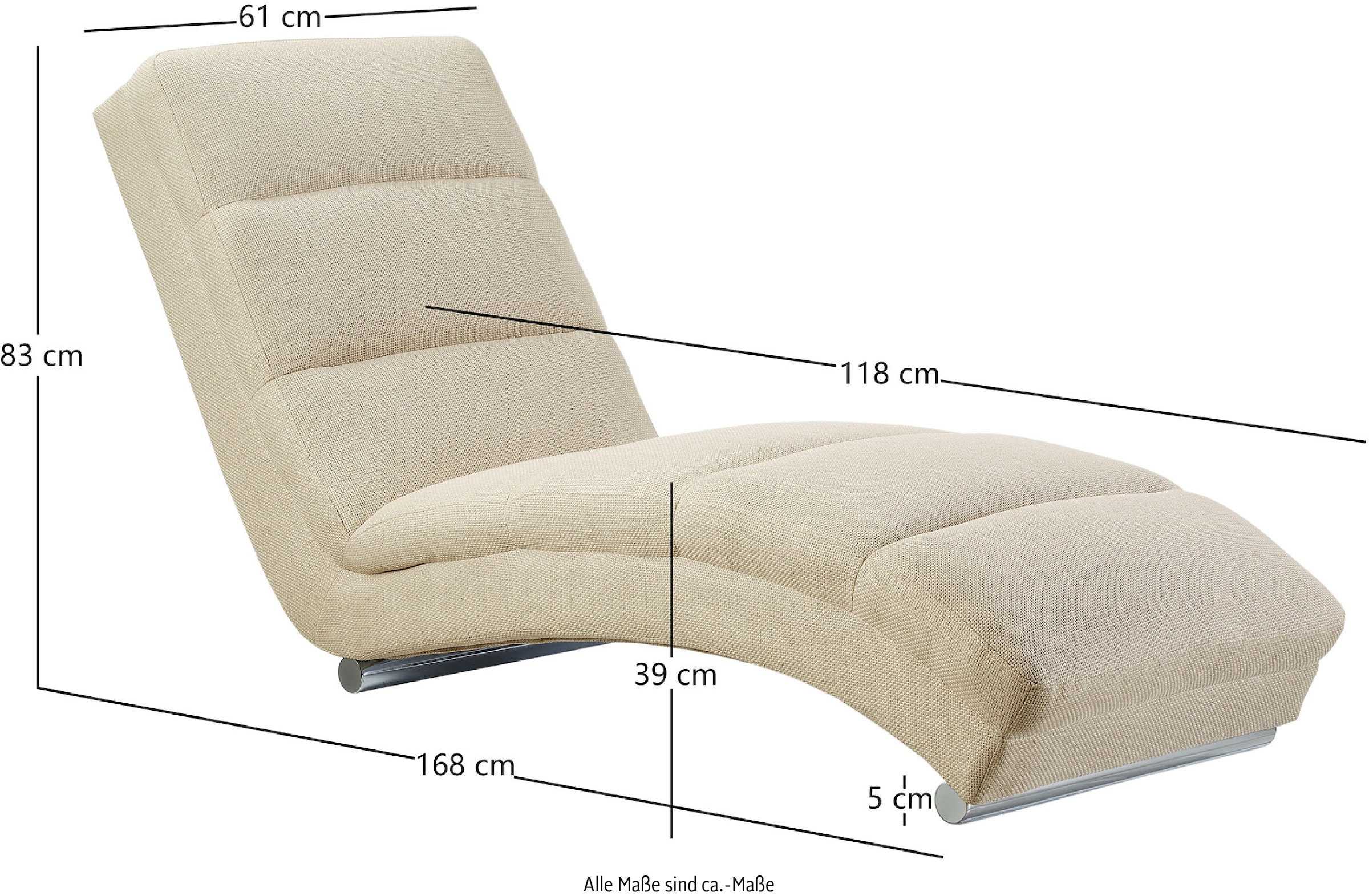 SalesFever Relaxliege »Komfortable Relaxliege« mit Quersteppung, Bezugstoff Oeko-Tex zertifiziert und PFC-frei