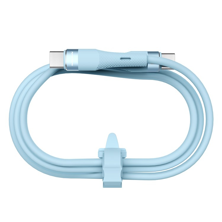 (1.2m) 60W USB C auf USB C Silikon Ladekabel Fast Charge Datenkabel - Hellblau