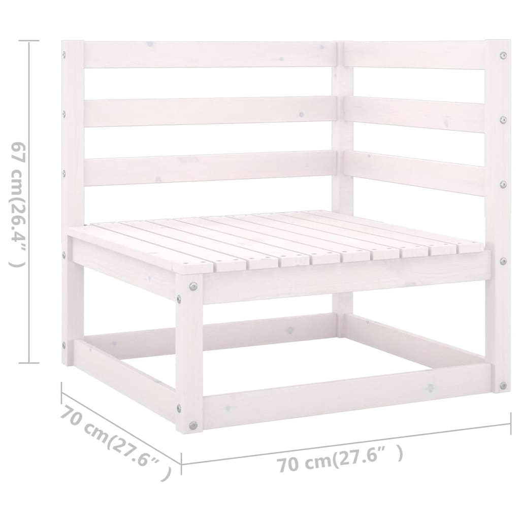 Salon de jardin meuble d'extérieur ensemble de mobilier 5 pièces blanc bois de pin massif