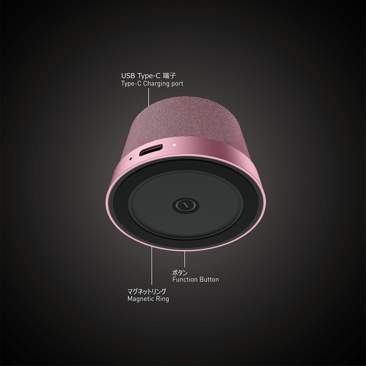 NÖRDIC Bluetooth 5.3 høyttaler med magnet 3W IPX6 rosa