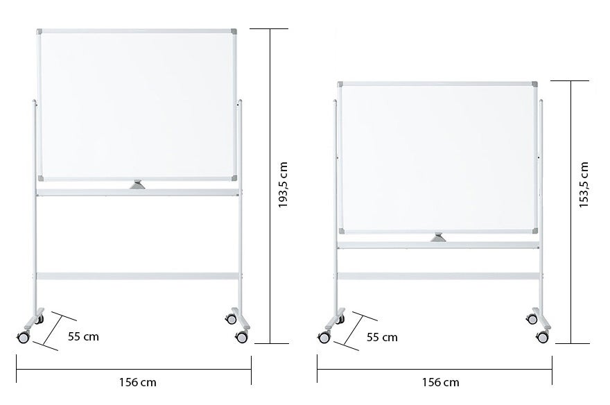 Mobiel whiteboard 100x150 cm - Dubbelzijdig - Blauw