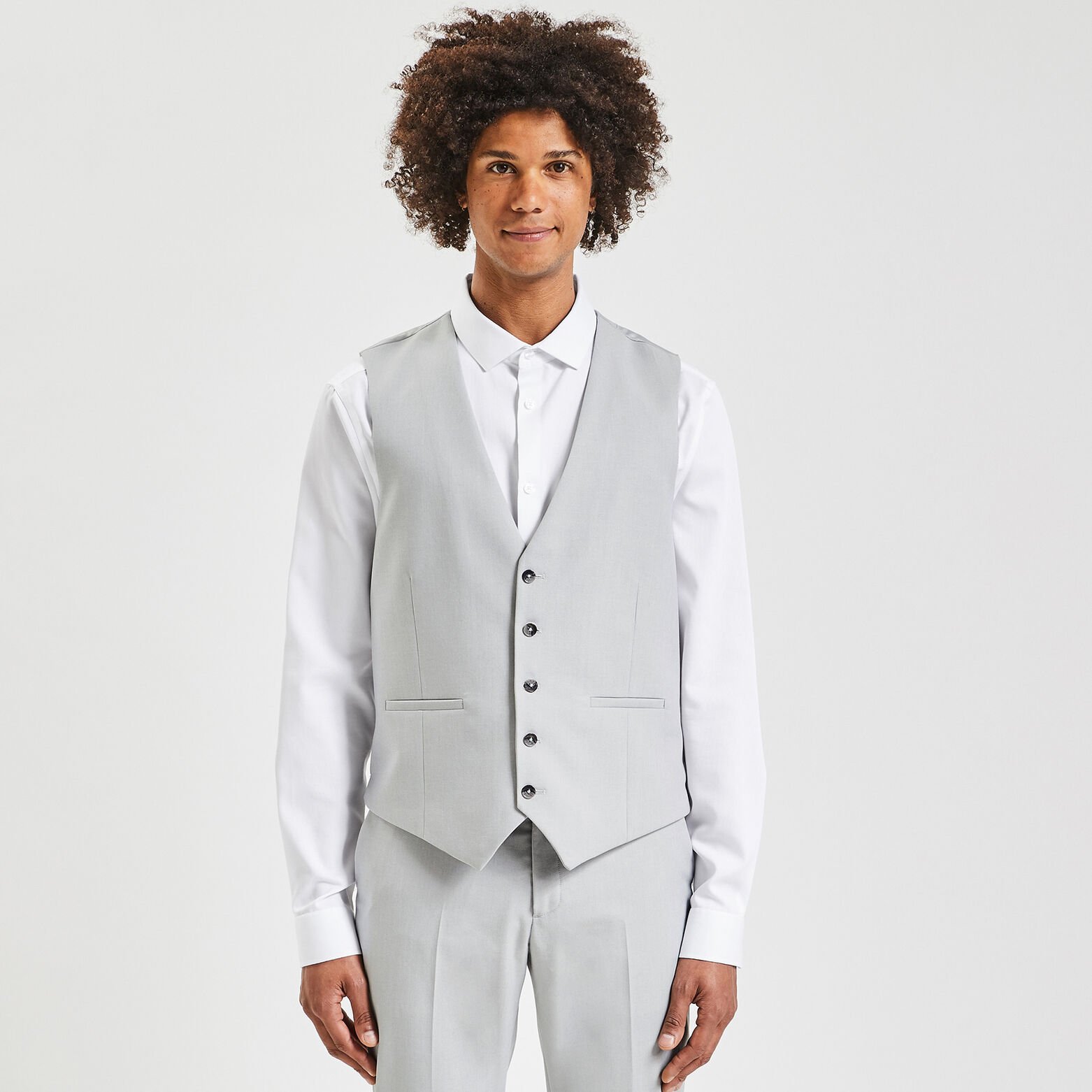Gilet de costume bi-ton Gris clair
