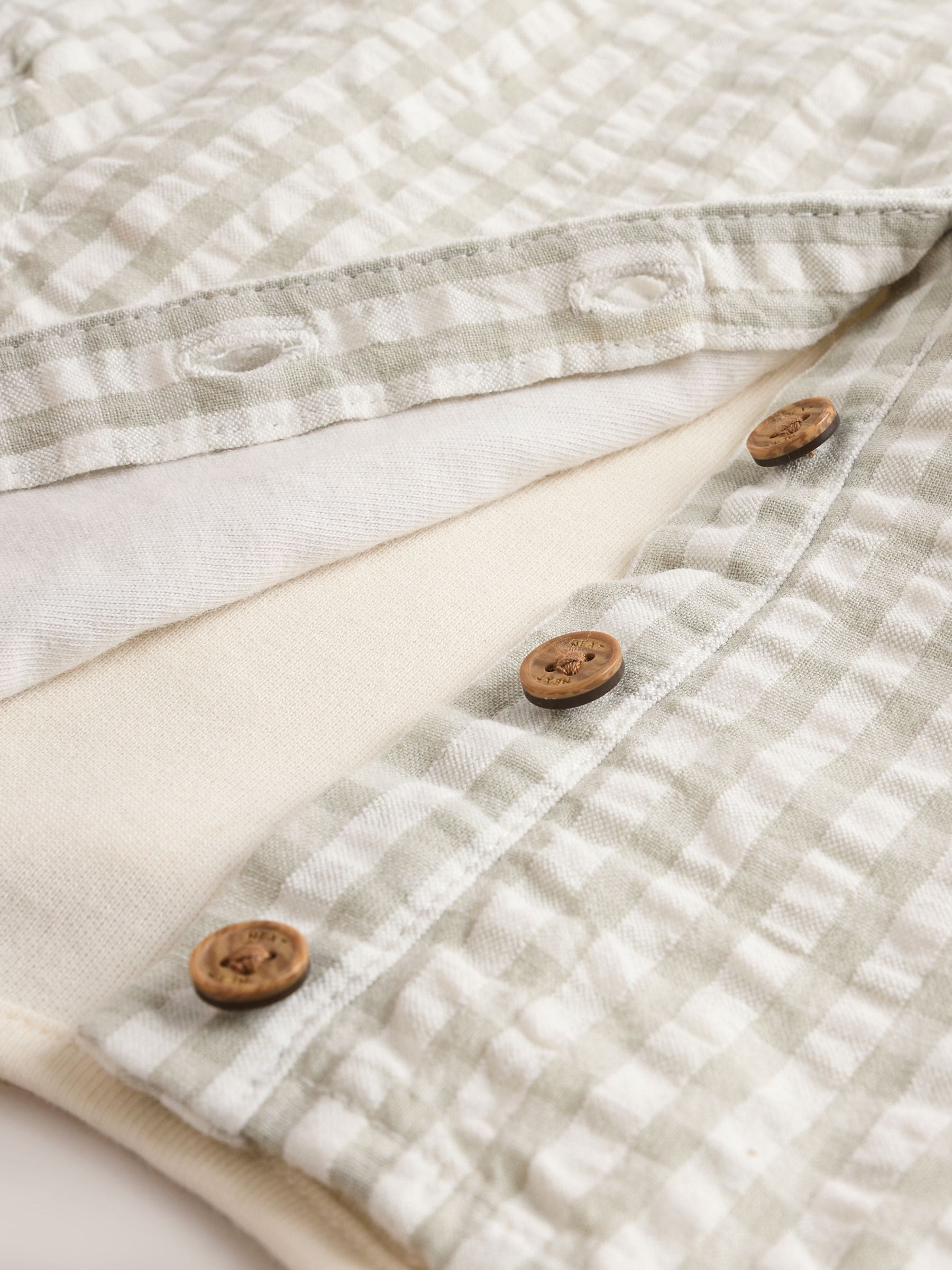 Groen geruit - Geweven bretelbroeken en bodysuit babyset (0mnd -2jr)