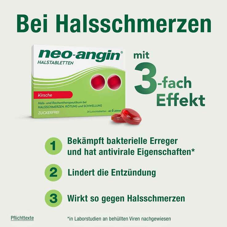 neo-angin Halstabletten Kirsche zuckerfrei, 24 St