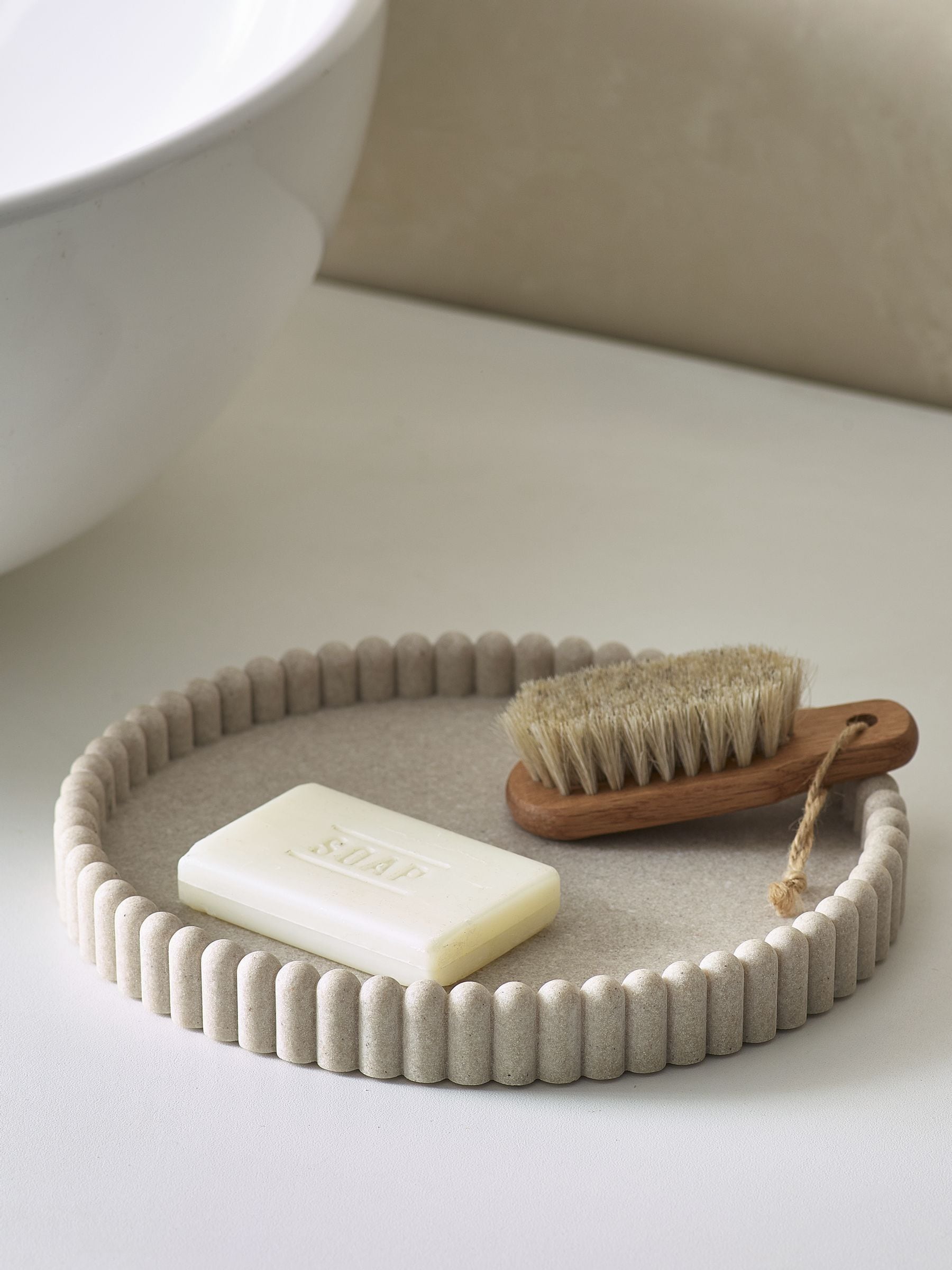 Geribbeld rond dienblad