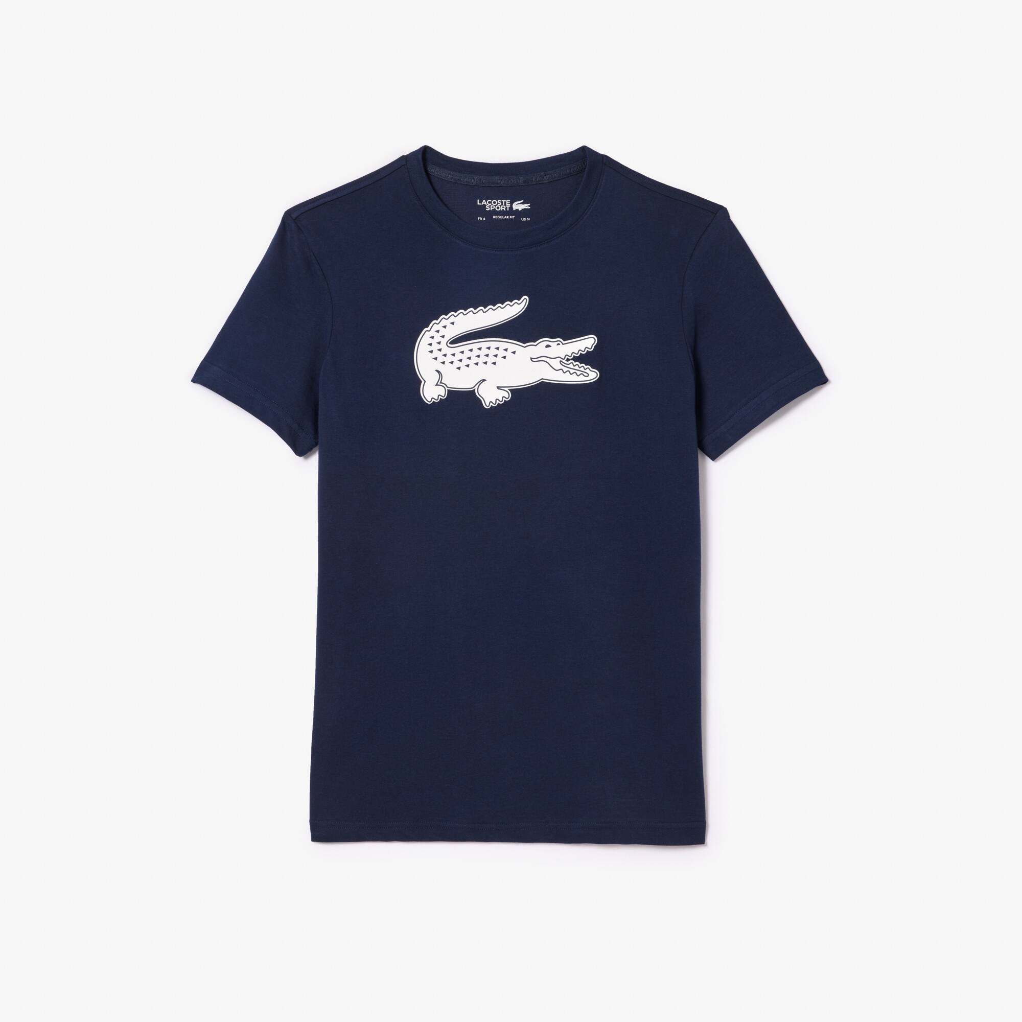 Herren LACOSTE SPORT Krokodil-T-Shirt aus atmungsaktivem Jersey mit 3D Print T-Shirts - Blau - Lacoste - Herren
