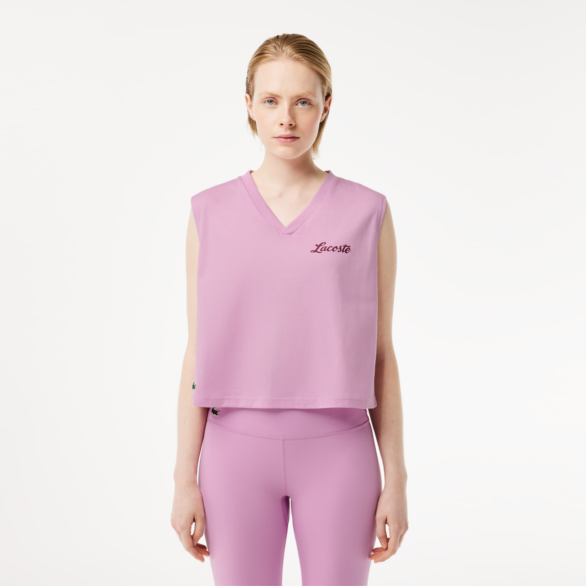 Crop top Sport Ultra-Dry avec imprimé Lacoste T-Shirts - Rose - Lacoste - Femme