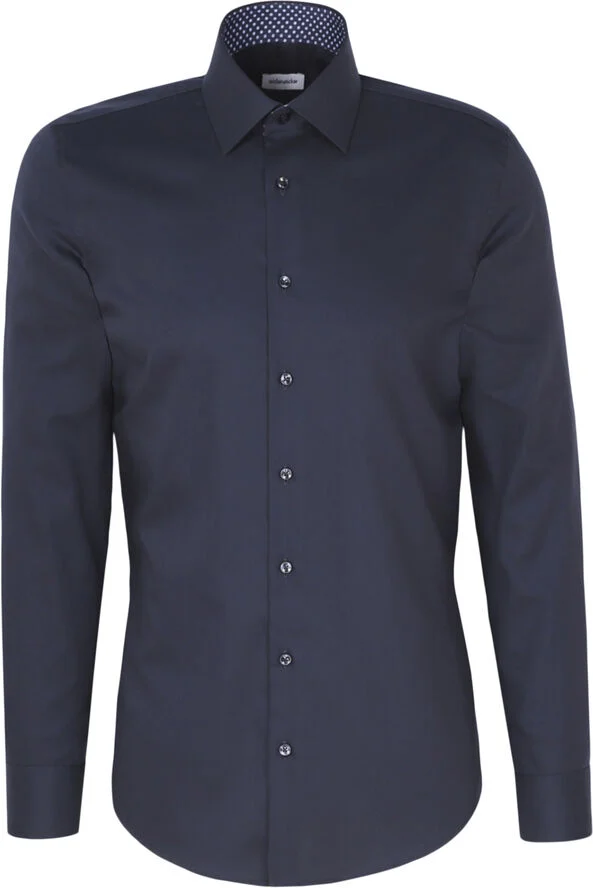 Seidensticker Business Shirt Slim Long sleeve Kent-Collar Uni Blue