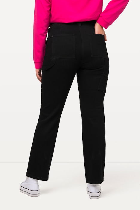 Utility-Jeans Mandy, weites, gerades Bein, Cargotasche