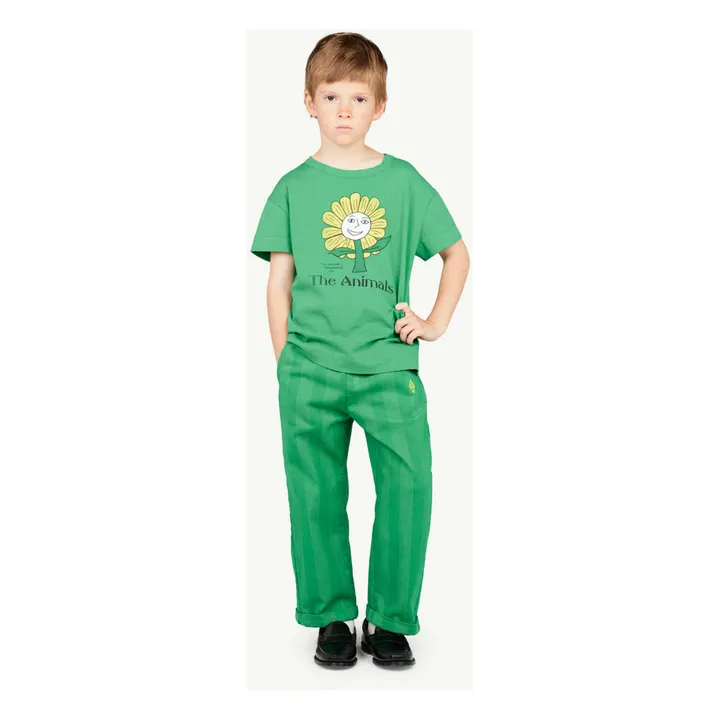 The Animals Observatory T-Shirt Rooster Fleur | Vert