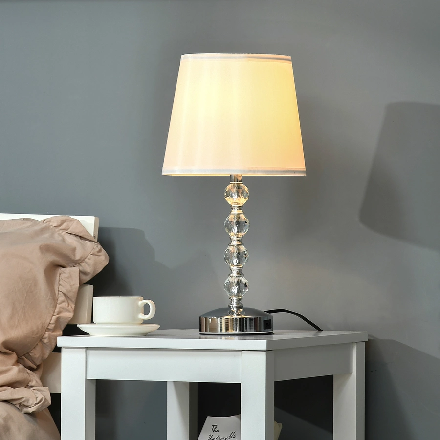 HOMCOM Tischlampe mit Kristalloptik bunt