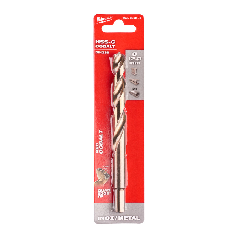 Milwaukee metaalboor HSS-GC RED Cobalt 12x151mm*