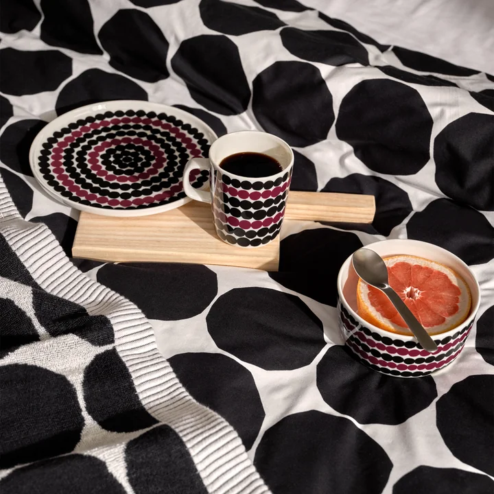 Marimekko - Oiva Siirtolapuutarha Schale 250 ml, weiss / schwarz
