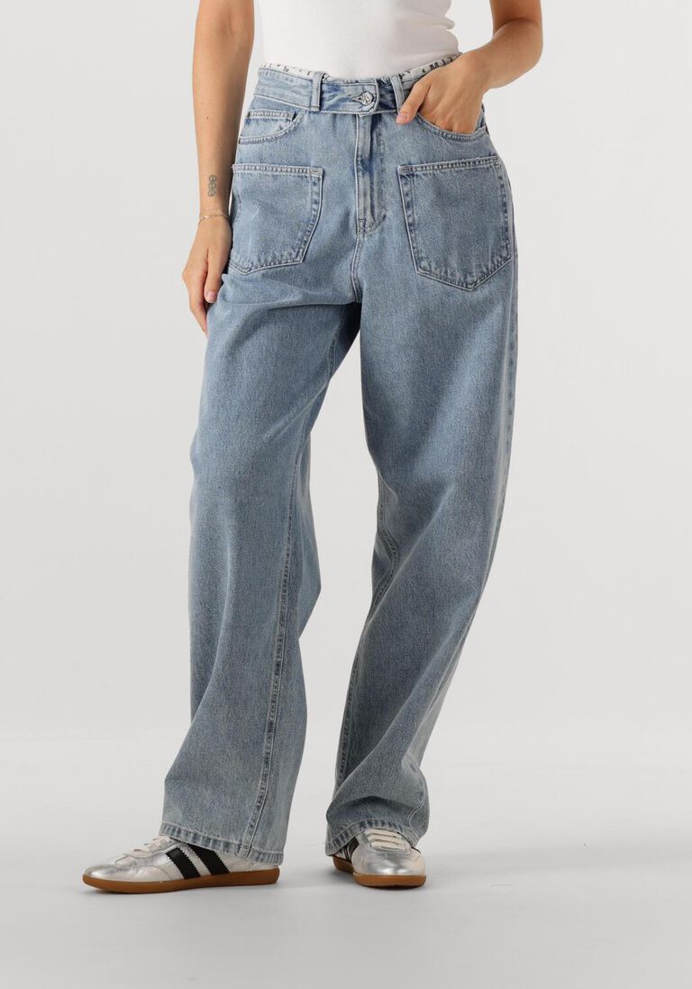 blauwe haute l'amitié wide jeans flip waist pocket tall jeans