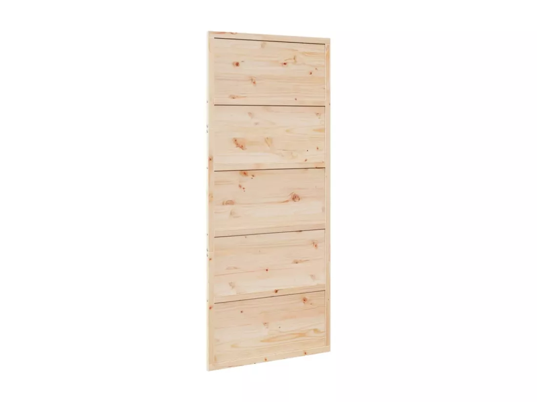 Porte de grange 90x208 cm bois massif de pin