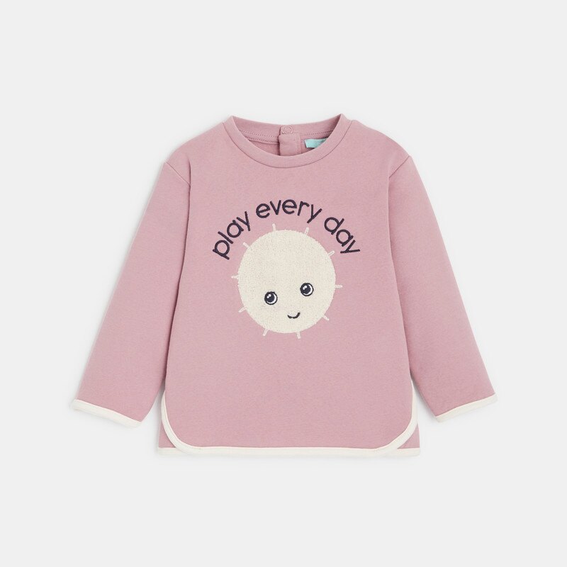 Sweat molleton soleil violet bébé fille Mauve Violet