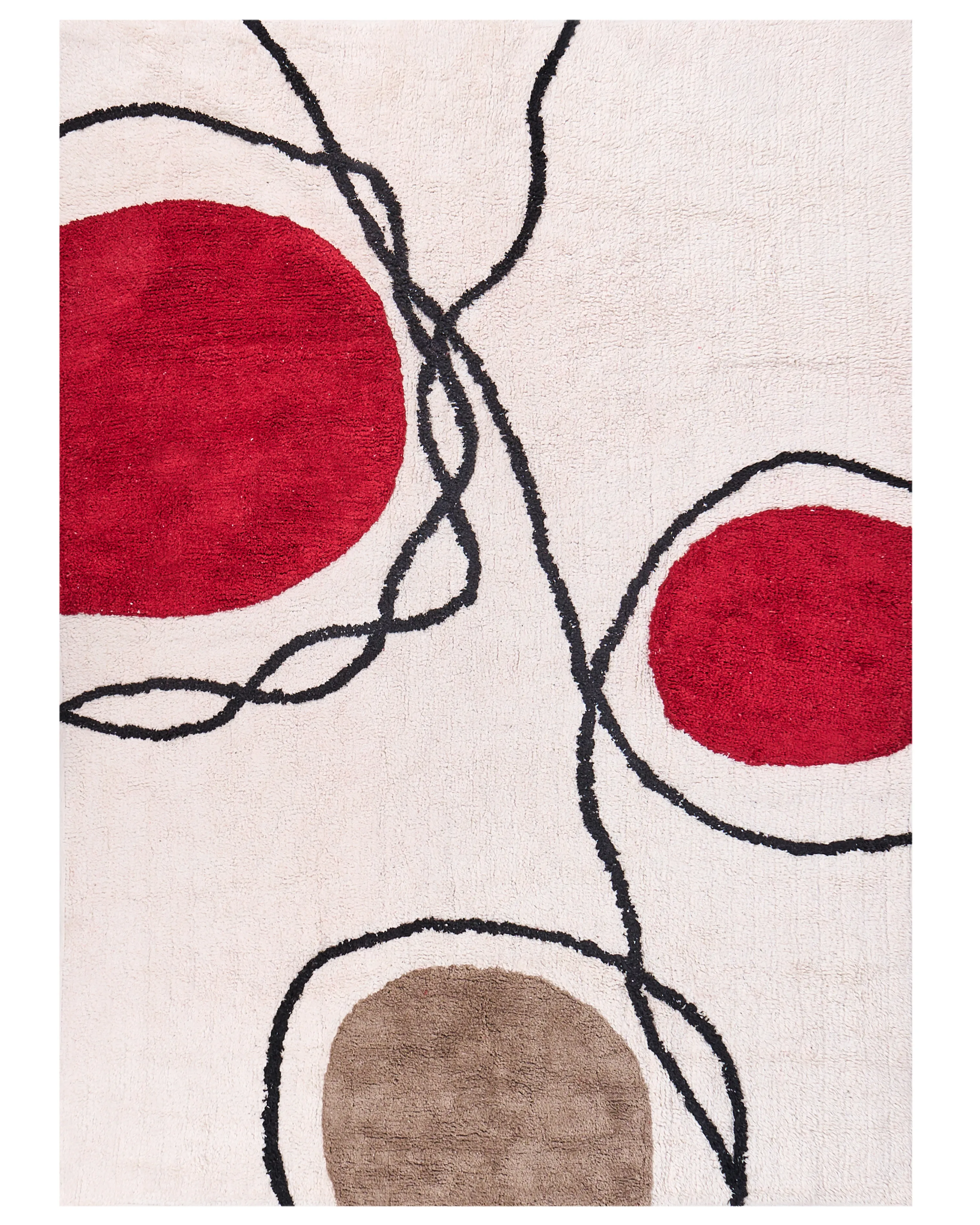 Vloerkleed BOLAT Beige 140 x 200 cm Katoen