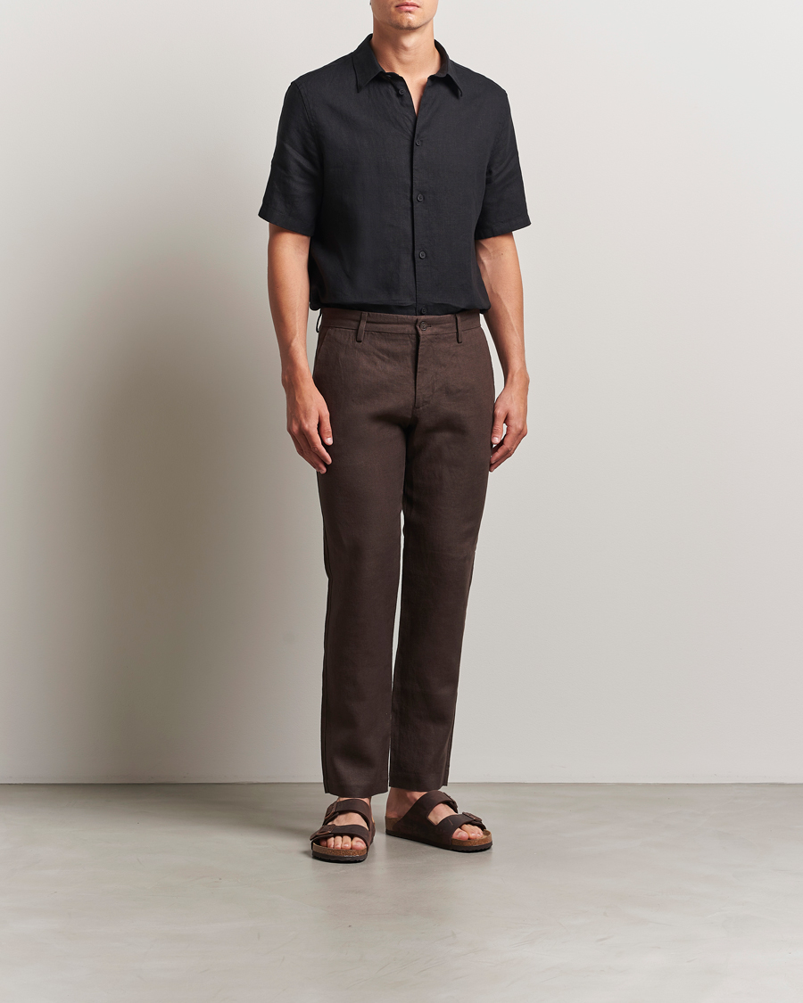 NN07 Theo Linen Trousers Coffee