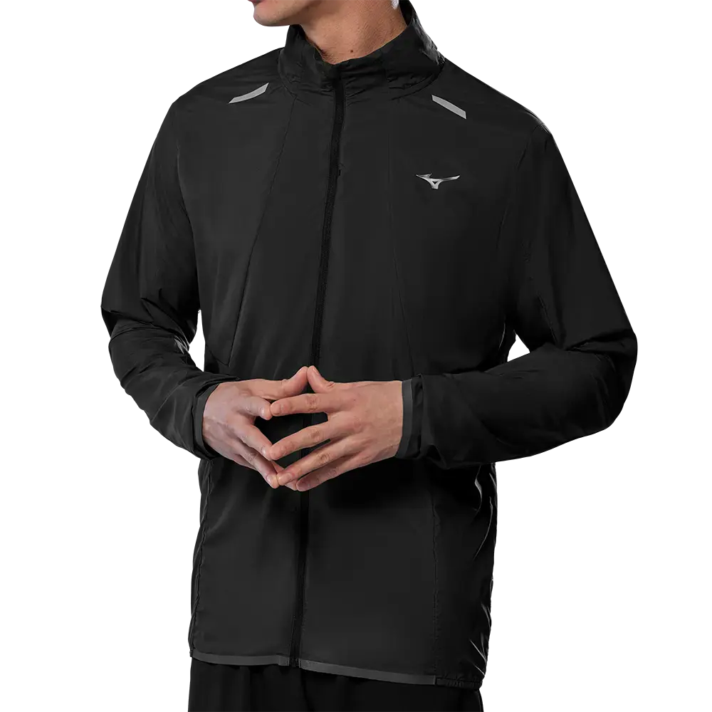 Mizuno Tech Light Hardloopjack Zwart Heren