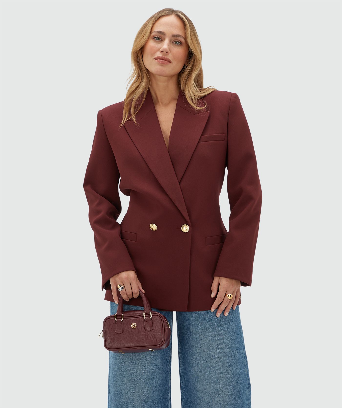 JV-DEE oversized blazer - burgundy