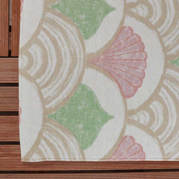 Buitenvloerkleed - Oasis Shell Roze/Groen | OEKO-TEX & Wasbaar