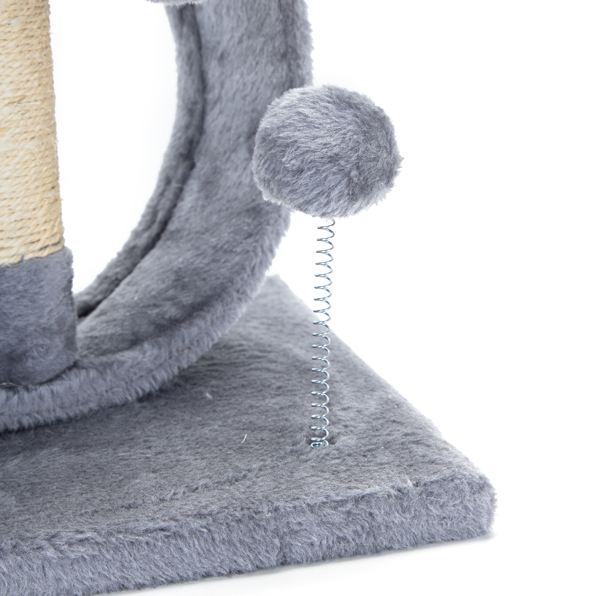 Arranhador para Gatos Nobleza com Plataforma, Árvore Arranhadora com Bolas, Corda de Sisal Natural, 34x34x48cm Cinza