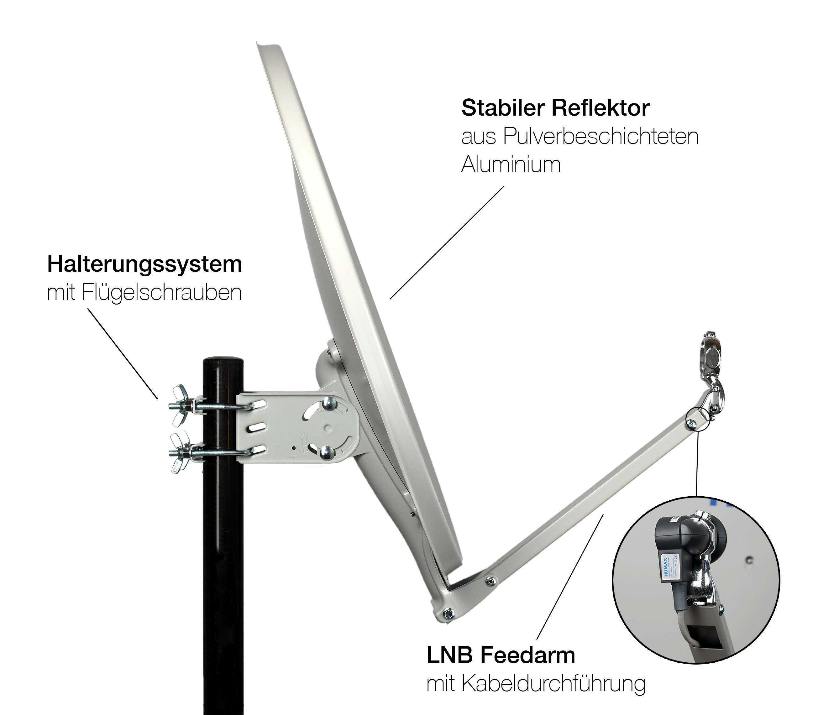 Humax Satellitenspiegel Professional 65-G hellgrau