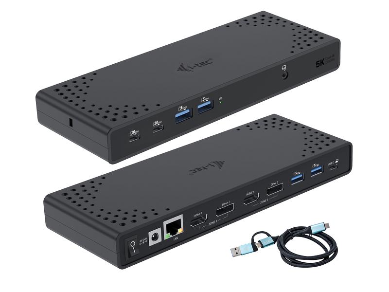 i-tec Dockingstation USB 3.0 / USB-C / Thunderbolt 3 Dual D Universelle Dockingstation mit Dual-Display Support und Power Delivery bis 100 W