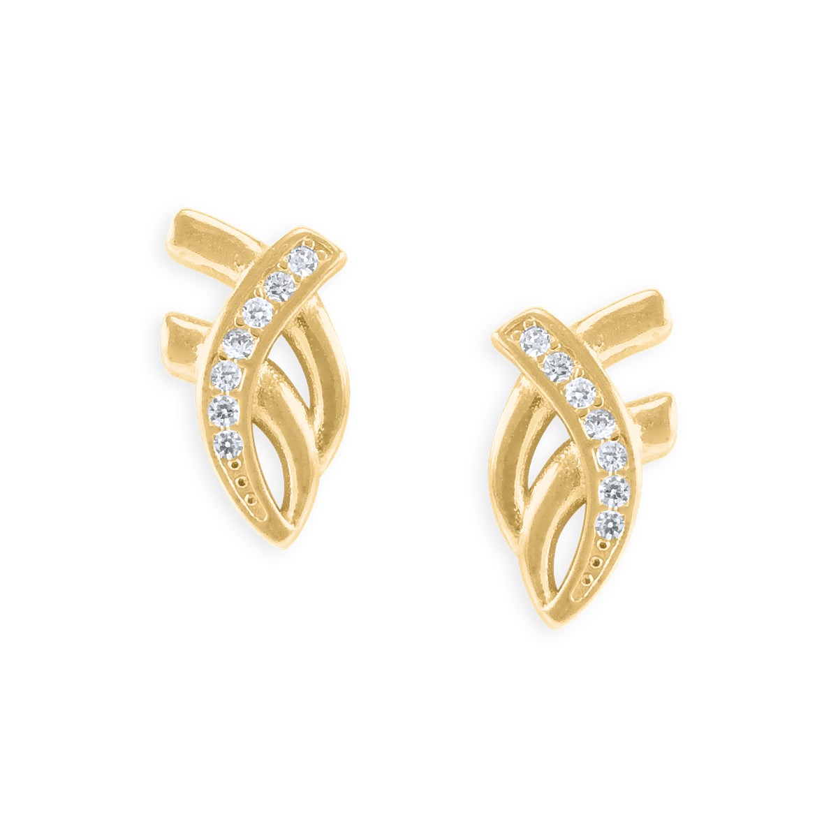 Boucles d'oreilles plaquées or avec oxydes de zirconium