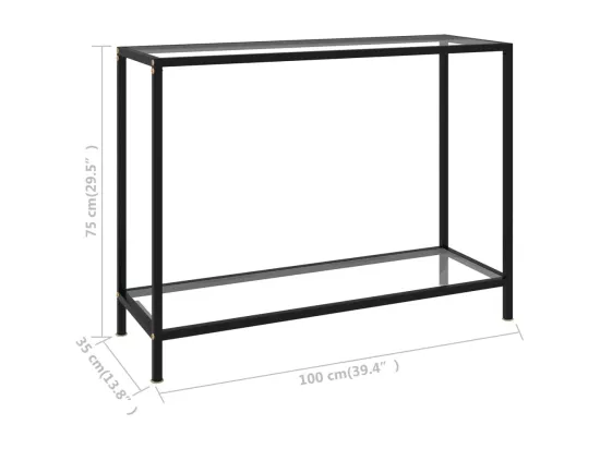 Table console Transparent 100x35x75 cm Verre trempé