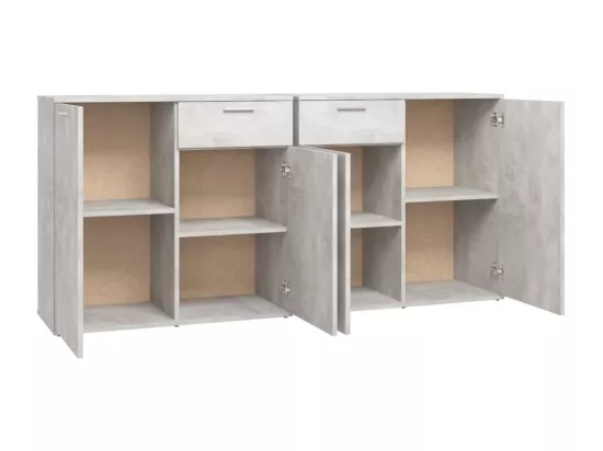 Buffet Gris béton 160x36x75 cm Aggloméré