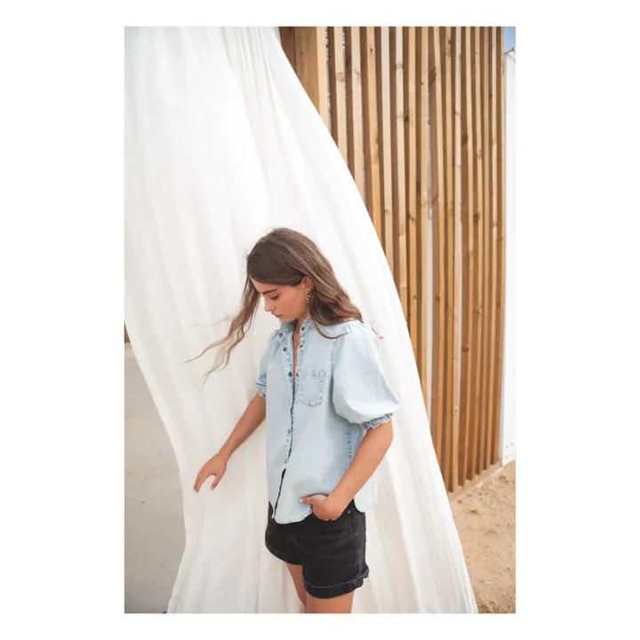 Marlot Paris Blouse Coton Tessa - Collection Femme | Bleu jean