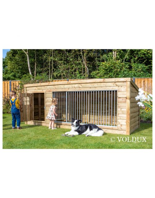 Voldux Hondenkennel Luna Xl - Hondenhok - 342x130x132 cm Bruin