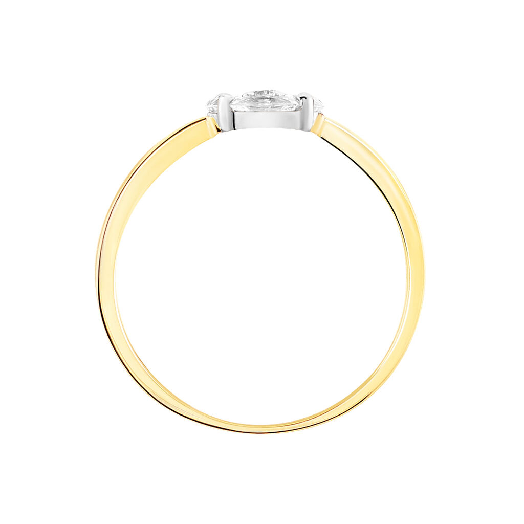 Bague Solitaire Maurena Or Jaune Oxyde De Zirconium