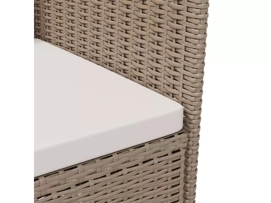 Ensemble à manger d'extérieur 3 pcs et coussins Résine tressée