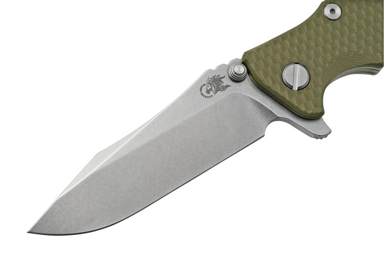 Rick Hinderer Eklipse 3.5” Spearpoint S45VN, Stonewash, OD Green G10, zakmes