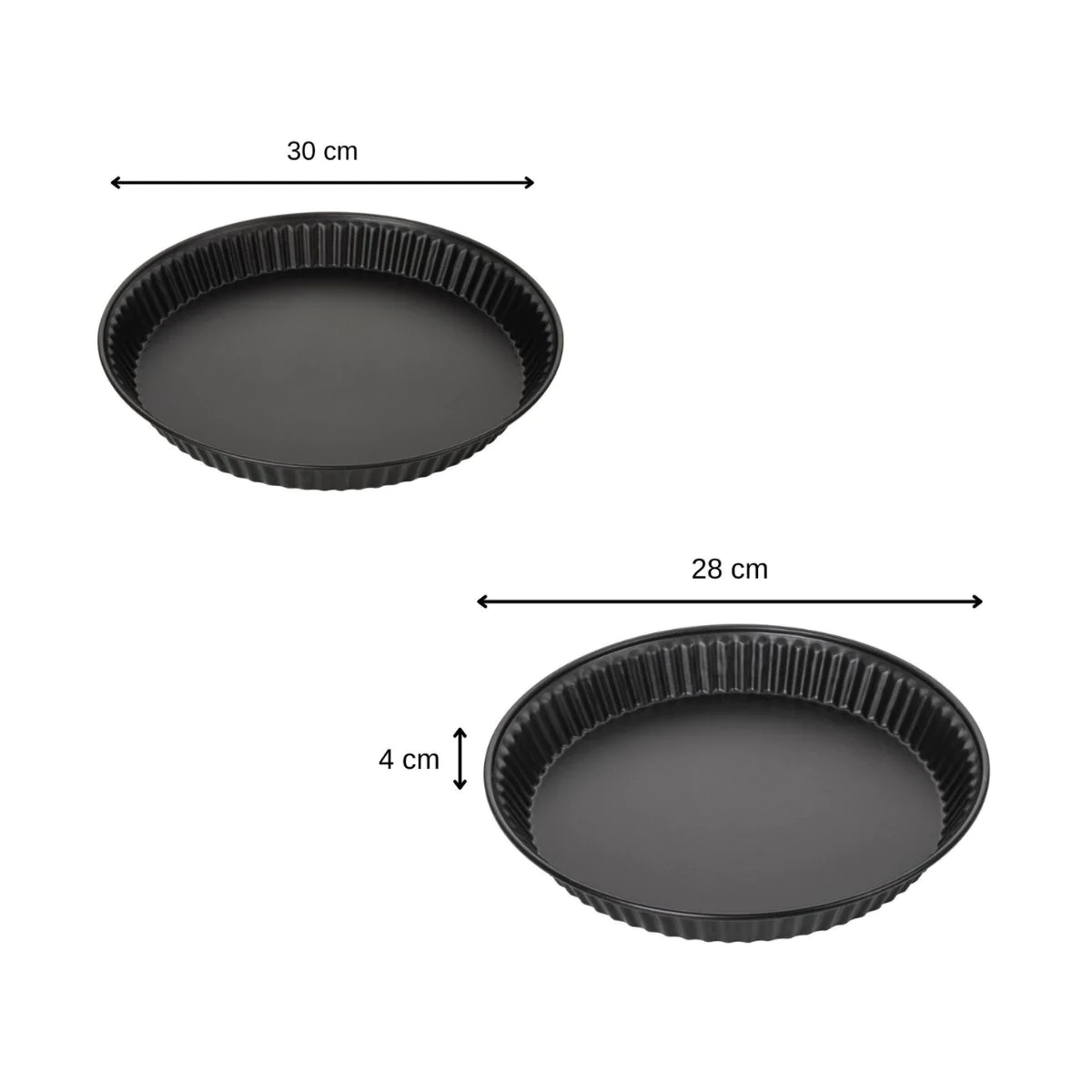 Set de 2 moules à tartes ou quiches de 28 cm et 30 cm Spécial Countrie