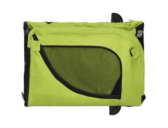 VIDAXL - Remorque de vélo pour chien vert et noir tissu oxford et fer