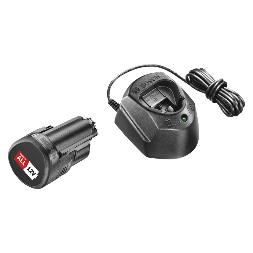 Batteri + batterilader 12 V 1,5 Ah