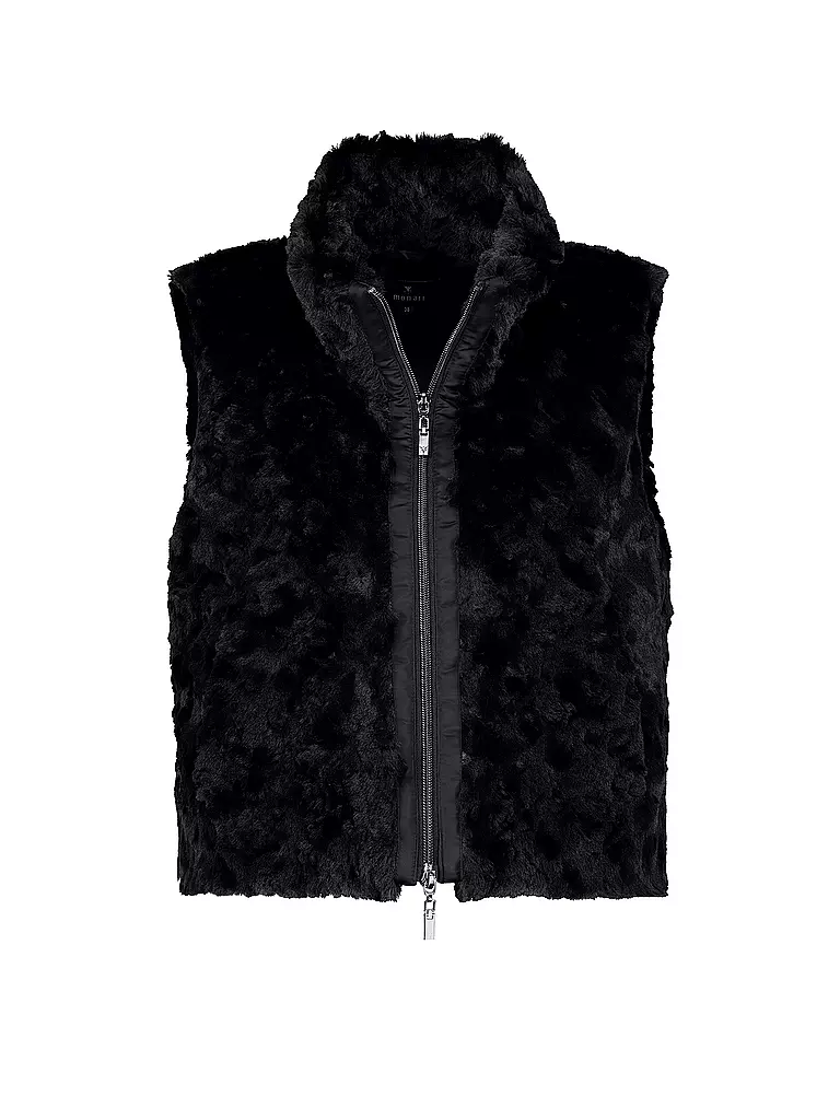 MONARI Gilet in Felloptik schwarz